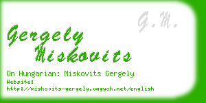 gergely miskovits business card